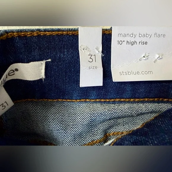 STS Blue Mandy Baby Flare High Rise Jeans Size 31 NWT - Picture 7 of 7